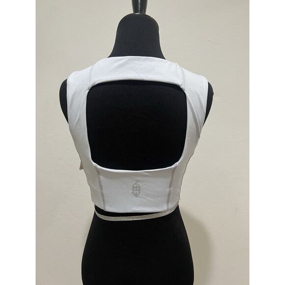 NWT Free People Movement You're a Peach Sports Bra Ice Grey L - Picture 3 of 5